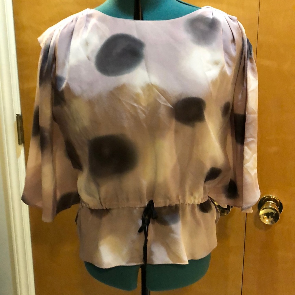 Julie Haus underwater silk multicolor blouse.